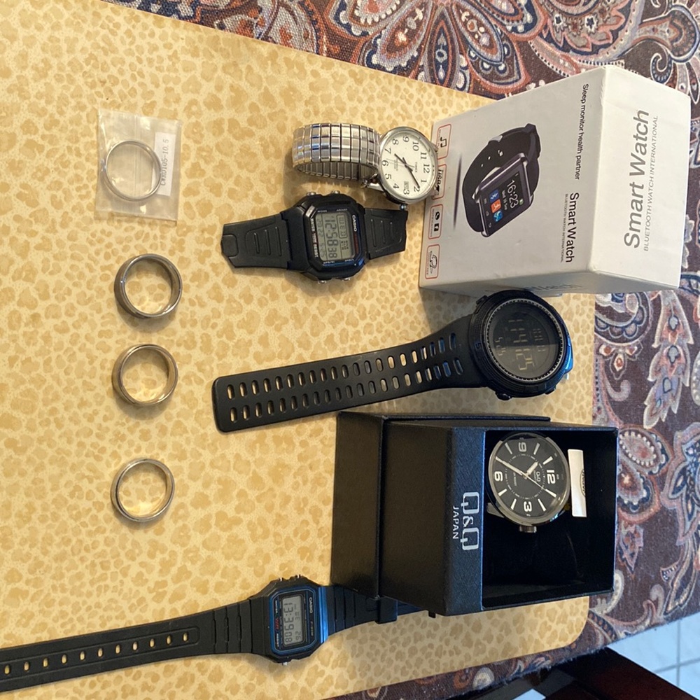 Mens watches and rings